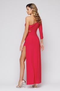 Rochie 'Kendall' fucsia din lurex cu decupaj - Img 3
