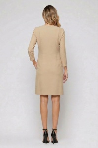 Rochie 'Myra' bej cu buzunare - Img 2