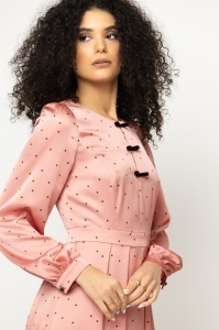 Rochie 'Olivia' midi din satin cu fundițe din catifea - Img 6
