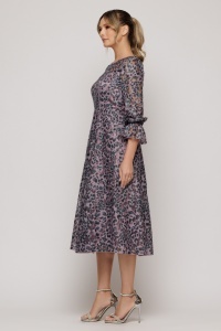Rochie 'Selina' midi elegantă cu imprimeu animal print - Img 3