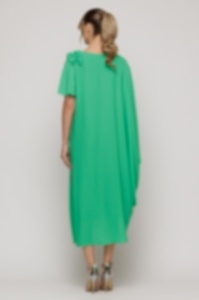 Rochie verde mint cu detaliu floral pe umăr - Img 4