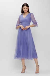 Rochie 'Violla' lavandă din mătase naturală - Img 2