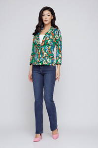 Sacou 'Sabrina' din bumbac cu print grafic colorat - Img 2