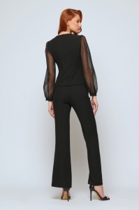 Pantaloni 'Carina' negri evazați - Img 5