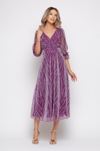 Rochie 'Adele' midi din tulle sidefat - Img 3