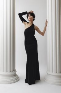 Rochie 'Armonia' lungă asimetrică cu o mânecă - Img 7