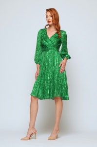 Rochie 'Aubrielle' verde din voal imprimat - Img 4