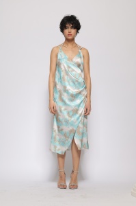 Rochie 'Calypso' furou satinată cu imprimeu - Img 3