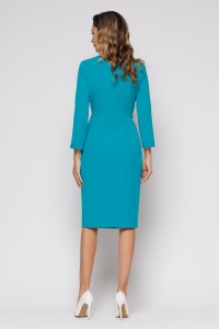 Rochie 'Eveline' turquoise cu nasturi - Img 3