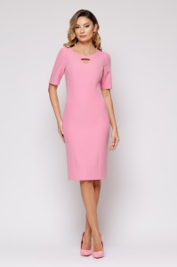 Rochie 'Grace' roz cu decupaj