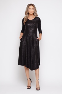 Rochie 'Kendra' asimetrică din jerse texturat