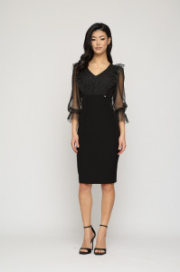 Rochie 'Kristine' cu volănașe și tulle sidefat - Img 2