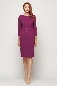 Rochie 'Lillian' mov din tricot cu brâu tip corset