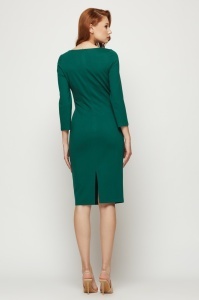 Rochie 'Lillian' verde din tricot cu brâu tip corset - Img 4