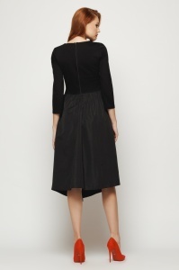Rochie 'Lindsay' din tricot cu bust din tricot si fustă amplă - Img 3