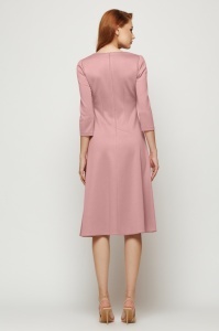 Rochie 'Tessa' roz pudră din tricot cu drapaj - Img 2