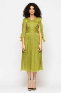 Rochie 'Zareea' verde lime cu mâneci ample - Img 2