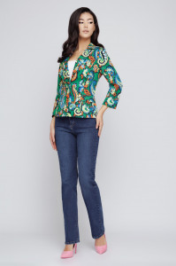 Sacou 'Sabrina' din bumbac cu print grafic colorat - Img 3