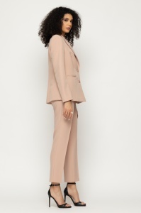 Pantaloni 'Gabrielle' roz pudrat conici - Img 2