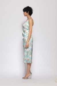 Rochie 'Calypso' furou satinată cu imprimeu - Img 4