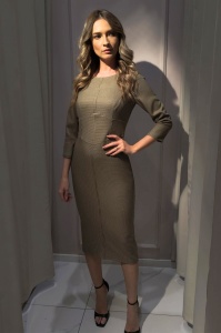 Rochie 'Edith' conică cu imprimeu pepit - Img 5