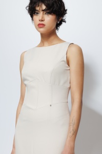 Rochie 'Eris' midi conică cu șliț frontal - Img 5