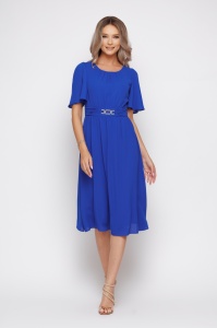 Rochie 'Estelle' albastru regal cu cataramă strălucitoare - Img 1