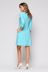 Rochie 'Evy' bleu cu nasturi tip perla - Img 2