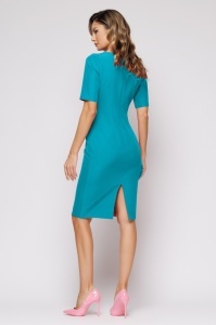 Rochie 'Grace' turquoise cu decupaj - Img 2