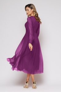 Rochie 'Isadora' raspberry din mătase naturală - Img 3