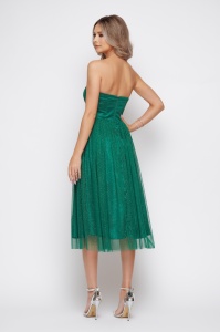 Rochie 'Khloe' verde din tulle sidefat - Img 6