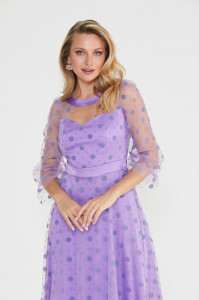 Rochie lavandă din tulle cu inserții din catifea - Img 8