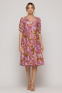 Rochie lejeră din vâscoză cu print multicolor - Img 2
