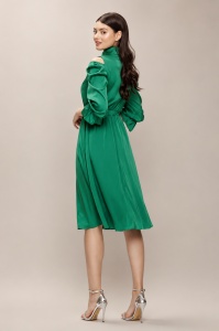 Rochie 'Mayara' verde din material satinat - Img 2