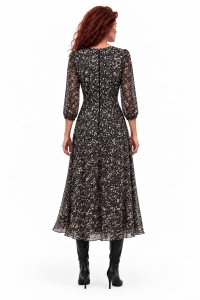 Rochie midi din voal imprimat floral - Img 3