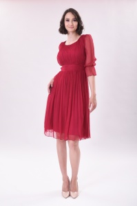 Rochie roșie din mătase naturală - Img 1