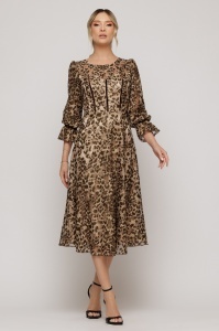 Rochie 'Selina' midi cu imprimeu animal print
