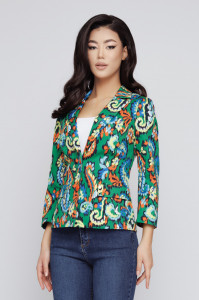 Sacou 'Sabrina' din bumbac cu print grafic colorat - Img 4