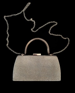 Clutch argintiu elegant cu toartă - Img 2