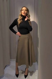 Fustă 'Lynelle' evazată cu imprimeu pepit - Img 2