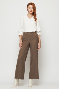 Pantaloni 'Barbara' maro evazați