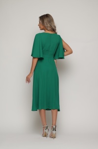 Rochie 'Amélie' midi verde cu cordon detașabil - Img 9