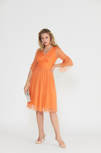 Rochie 'Ariana' orange din mătase naturală - Img 4