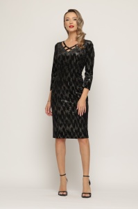Rochie 'Carole' din catifea peculizată cu auriu - Img 4