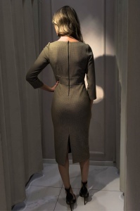 Rochie 'Edith' conică cu imprimeu pepit - Img 6