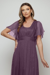 Rochie 'Elise' violet prună din mătase naturală - Img 2