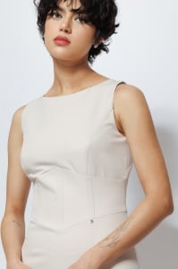 Rochie 'Eris' midi conică cu șliț frontal - Img 6