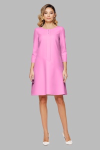 Rochie 'Evy' roz cu nasturi tip perla - Img 1