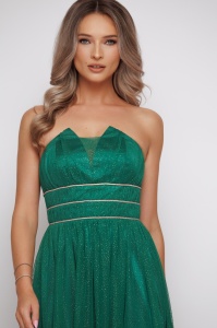 Rochie 'Khloe' verde din tulle sidefat - Img 7