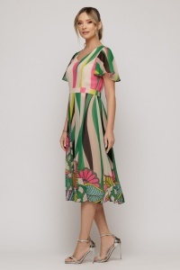 Rochie midi cu imprimeu floral multicolor - Img 3